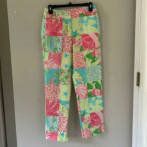 Lilly Pulitzer Tropical Checkered Capri Pants - Size 2